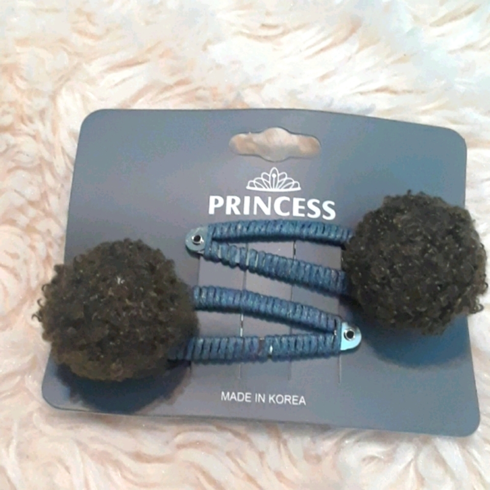 5/$25 Pom Pom Grey Hair Clips